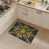 Bold Yellow Starburst Geometric Area Rug