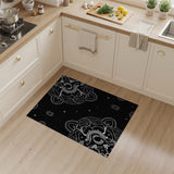 Celestial Mandala Black White Area Rug