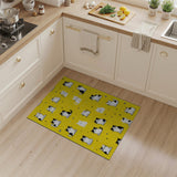 Cute Cartoon Cats on Yellow Area Rug