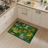Whimsical Jungle Safari Animals Area Rug