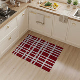 Rustic Farmhouse Bold Red White Plaid Area Rug