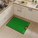 Green Baseball Field Green Kids Area Rug