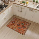 Orange Vibrant Orange Southwestern Geometric Area Rug