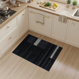 Black and White Bold Black White Geometric Abstract Rug