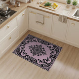 Pink Ornate Pink Floral Medallion Area Rug