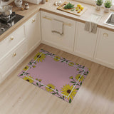 Pink Sunflower Border Area Rug