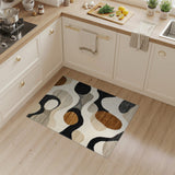 Brown Geometric Circle Modern Area Rug