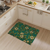 Emerald Green Floral Vine Area Rug