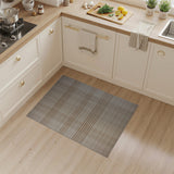 Rustic Farmhouse Tan Brown Plaid Woven Area Rug
