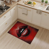 Geometric Modern Bold Red Lips Geometric Area Rug