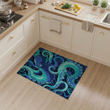 Blue Octopus Coastal Area Rug