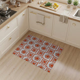 Orange Sunflower Framed Pattern Area Rug
