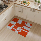 Bold Red White Geometric Abstract Area Rug