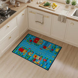 Vibrant Kids Cartoon Neighborhood Street Rug