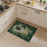 Lush Green Palm Jungle Oasis Area Rug