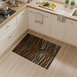 Wavy Tiger Stripe Brown Area Rug