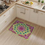 Vibrant Pink Floral Medallion Persian Area Rug