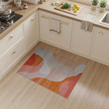 Orange Abstract Wavy Orange Area Rug