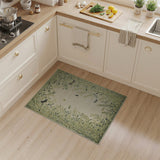 Lush Green Foliage Butterflies Dragonfly Rug