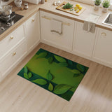 Green Lush Green Leaves Textured Area Rug