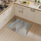 Beige and Neutral Neutral Abstract Wave Area Rug