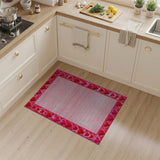 Pink Heart Border Area Rug