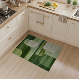 Green Vibrant Green Curved Geometric Area Rug