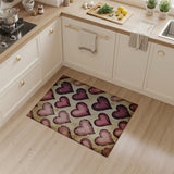 Distressed Vintage Pink Hearts Area Rug
