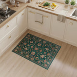 Traditional Persian Blue and Teal Teal Persian Floral Medallion Area Rug