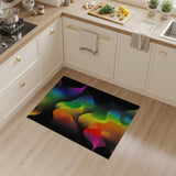 Vibrant Rainbow Halftone Wave Abstract Rug