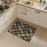 Brown and Tan Brown Tan Woven Basketweave Area Rug