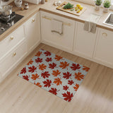 Red Maple Leaves Scatter Area Rug
