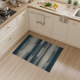 Teal and Ivory Striped Distressed Area Rug