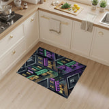 Neon Pixel City Street Area Rug