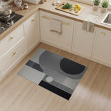 Modern Abstract Geometric Black White Area Rug