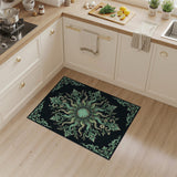 Floral Vintage Ornate Green Medallion Area Rug