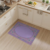 Purple Floral Ornate Border Area Rug