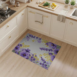 Purple Lavender Blooms and Yellow Sprigs Area Rug