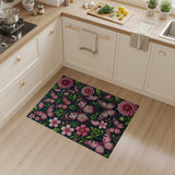 Pink Butterfly Floral Garden Area Rug