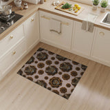 Vintage Leopard Rose Floral Pink Area Rug