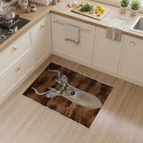 Majestic Spotted Deer Head Faux Fur Rug