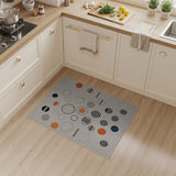 Modern Geometric Circles and Stripes Area Rug