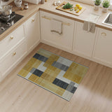 Yellow Gray Geometric Block Area Rug