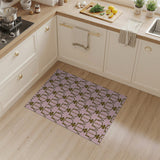 Pink Gold Ornate Frame Pattern Area Rug