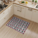 Red Plaid Snowflake Area Rug