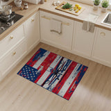 Distressed American Flag Biplane Area Rug
