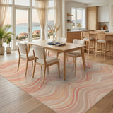 Warm Wavy Orange Area Rug