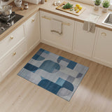 Modern Blue Arched Geometric Area Rug