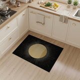 Golden Sunburst Geometric Area Rug