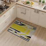 Yellow Bold Yellow Geometric Abstract Area Rug